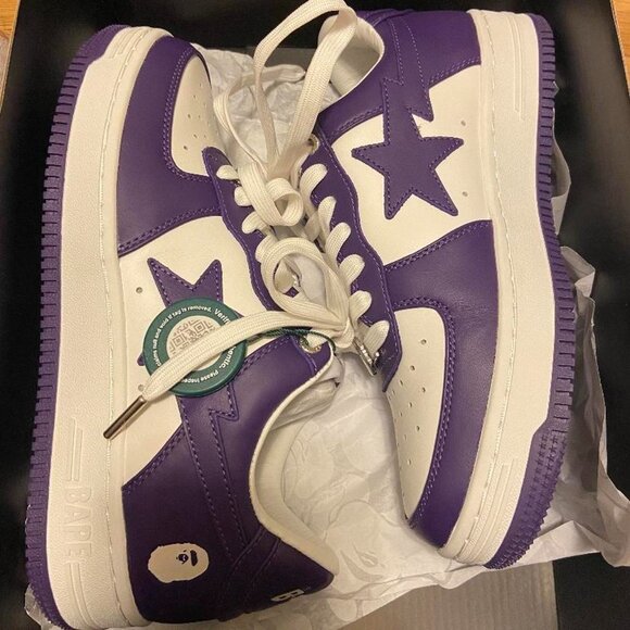 Bapesta White Purple (2022) (Size 9.5) (A Bathing Ape) (Japan) - Picture 4 of 5